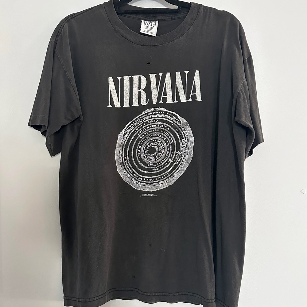 Nirvana Vestibule Vintage T-Shirt 1992 Wild Oats Large Original Print